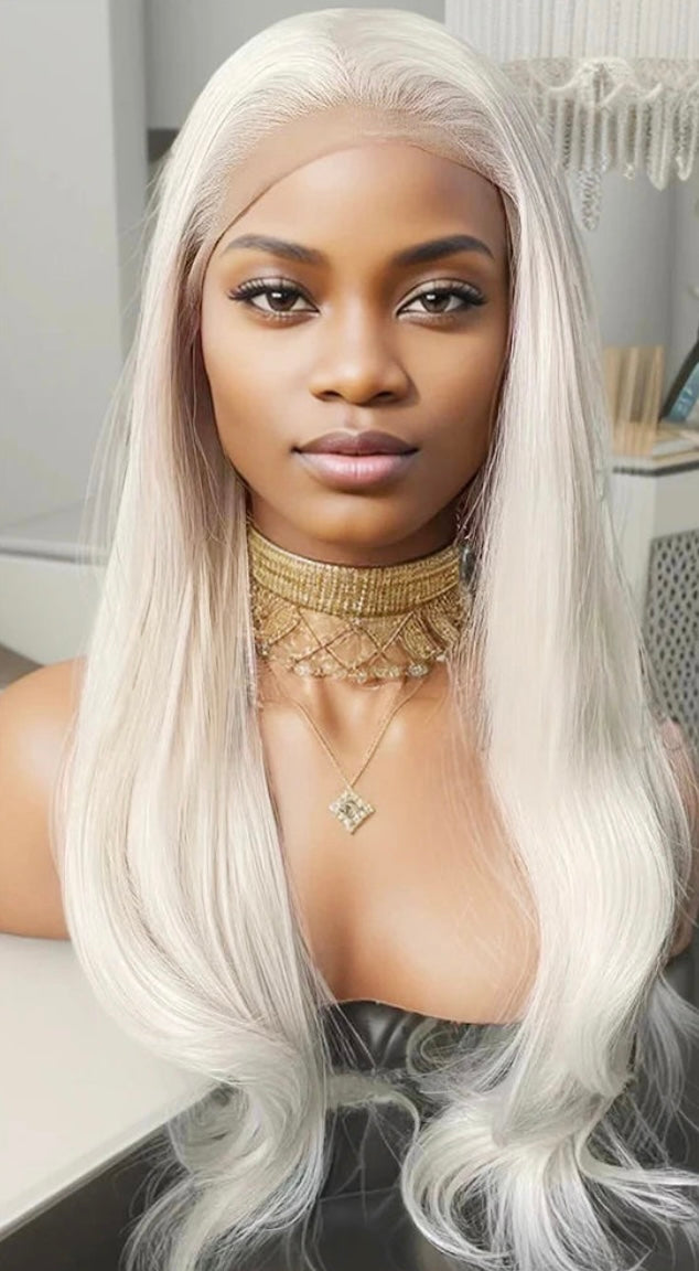 Platinum Blonde And Golden blonde Lace Front Wig