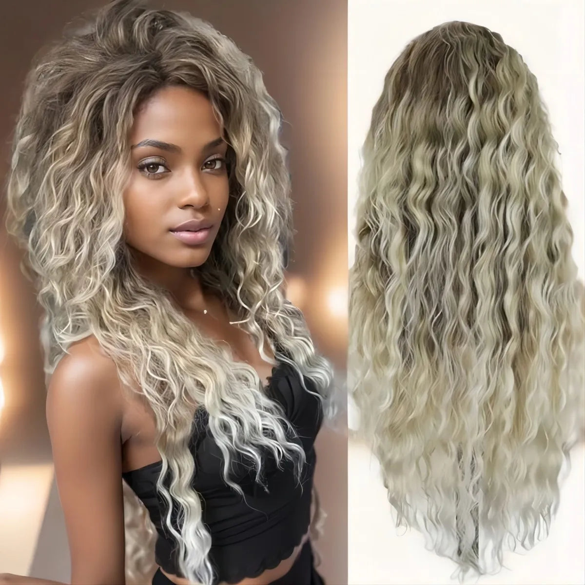 Curly Synthetic Wig 24 färger att välja bland