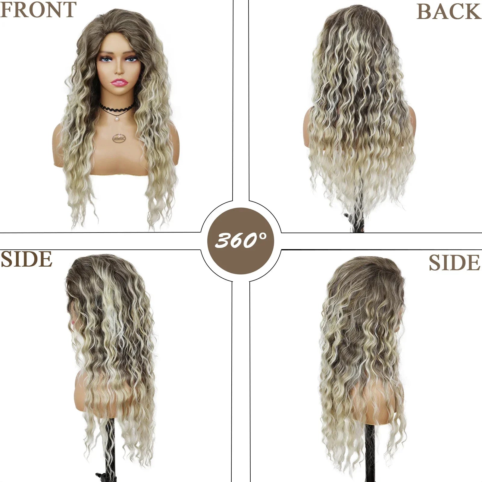 Curly Synthetic Wig 24 färger att välja bland